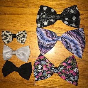 Printed Bow Hair Clips